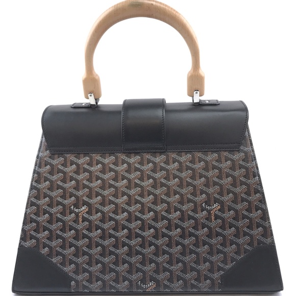 Saigon Mm Top Handle Flap Kelly-style Wood Satchel - Picture 2 of 8